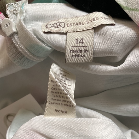 CATO Romper, size 14, zipper green white quarter sleeve underlay short - Picture 6 of 9